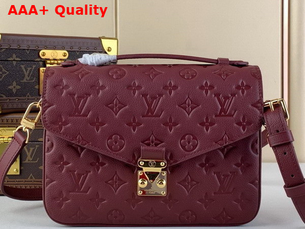 Louis Vuitton Pochette Metis Handbag in Burgundy Monogram Empreinte Leather Replica