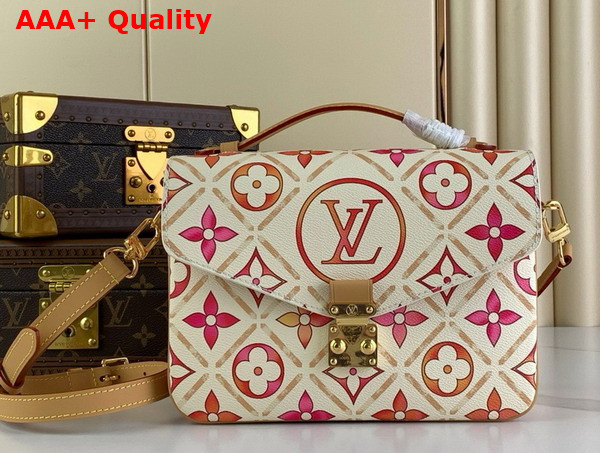 Louis Vuitton Pochette Metis Handbag in Coral Monogram Tiles Coated Canvas M11461 Replica