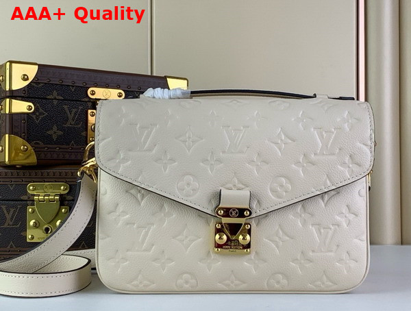 Louis Vuitton Pochette Metis Handbag in Cream Monogram Empreinte Leather Replica