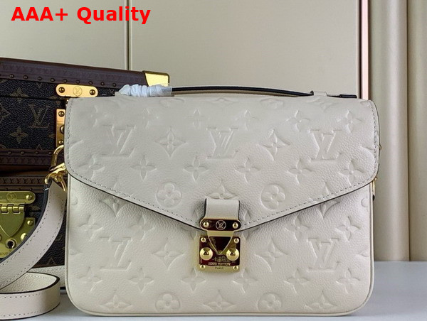 Louis Vuitton Pochette Metis Handbag in Cream Monogram Empreinte Leather Replica