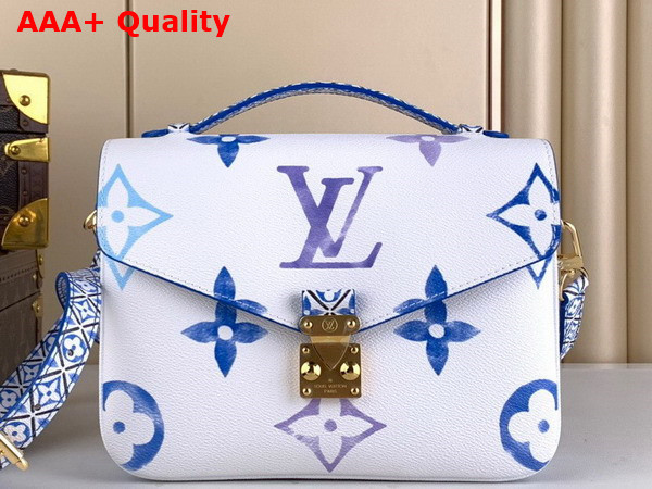 Louis Vuitton Pochette Metis MM Handbag in Blue Monogram Coated Canvas M23055 Replica