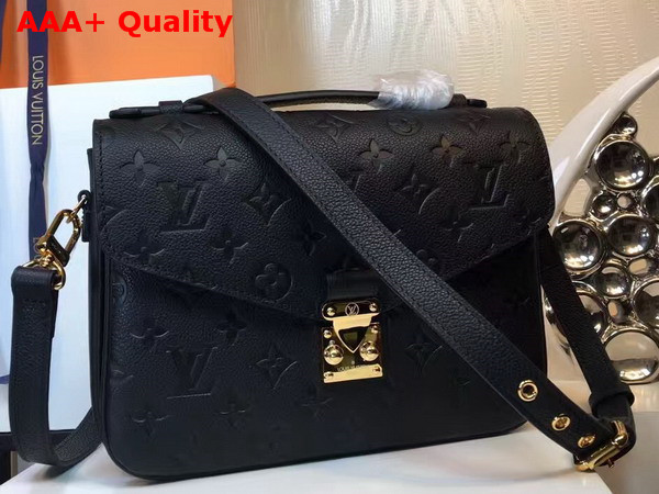 Louis Vuitton Pochette Metis Monogram Empreinte Leather Black Replica