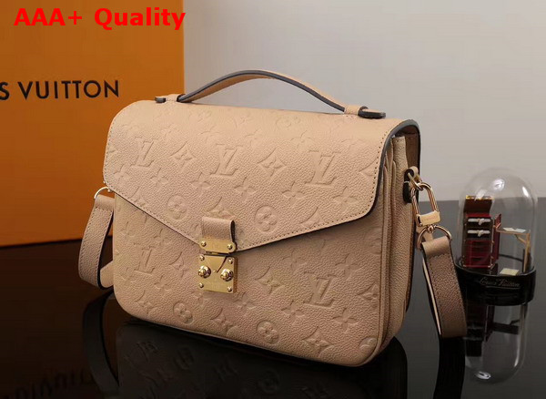 Louis Vuitton Pochette Metis in Beige Monogram Empreinte Leather Replica