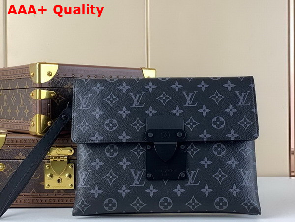 Louis Vuitton Pochette S Lock in Monogram Eclipse Canvas M82598 Replica