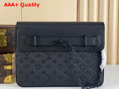 Louis Vuitton Pochette Steamer Black Monogram Taurillon Leather M80140 Replica