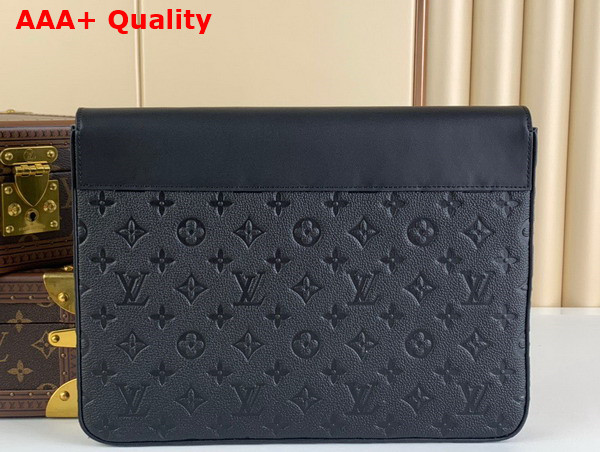 Louis Vuitton Pochette Steamer Black Monogram Taurillon Leather M80140 Replica