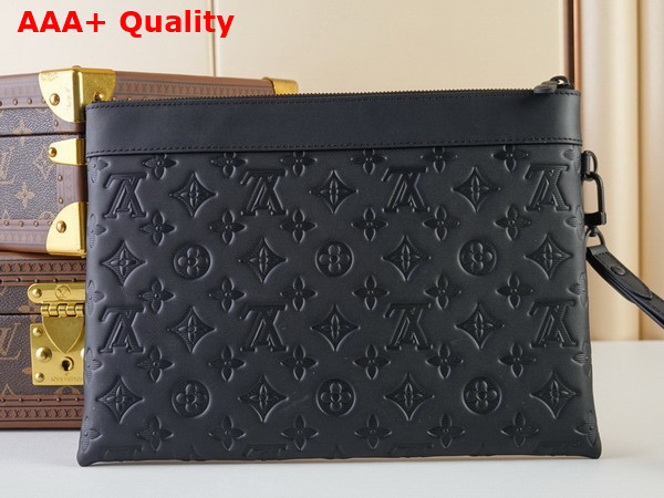 Louis Vuitton Pochette To Go Black Monogram Shadow Leather M81570 Replica