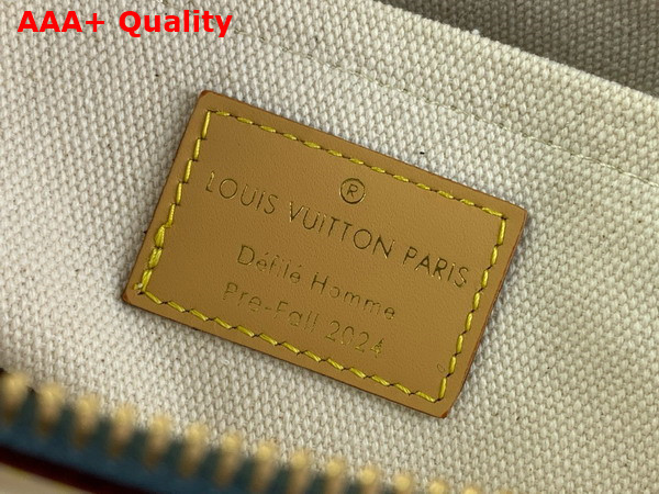 Louis Vuitton Pochette To Go Pouch in Blue Damier Denim 3D Cotton Canvas Replica