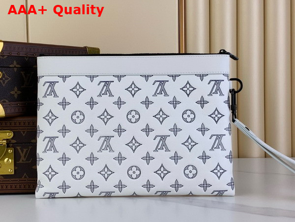 Louis Vuitton Pochette To Go White Monogram Shadow Calfskin Leather Replica