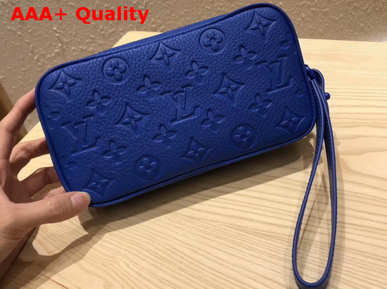 Louis Vuitton Pochette Volga Pouch in Blue Taurillon Monogram Cowhide Leather M53557 Replica