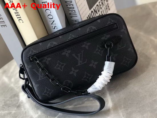 Louis Vuitton Pochette Volga Pouch in Monogram Eclipse Canvas Replica