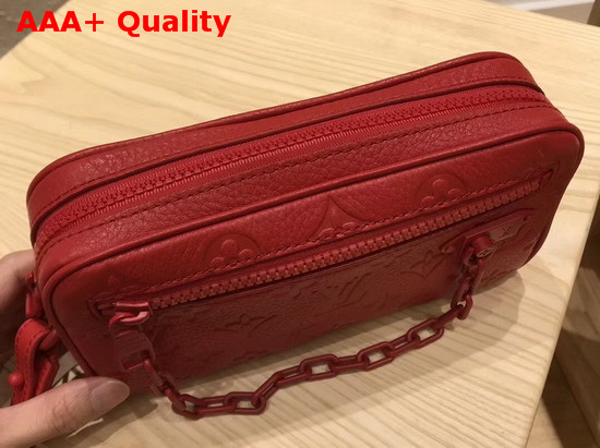 Louis Vuitton Pochette Volga Pouch in Red Taurillon Monogram Cowhide Leather M53555 Replica