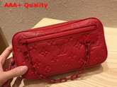 Louis Vuitton Pochette Volga Pouch in Red Taurillon Monogram Cowhide Leather M53555 Replica