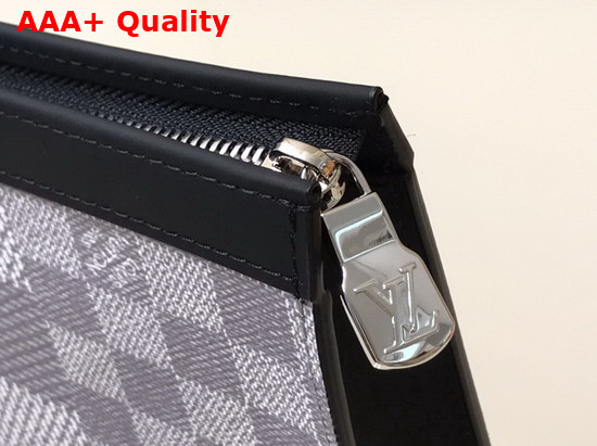 Louis Vuitton Pochette Voyage Antarctica Silver Damier Graphite 3D Coated Canvas N60443 Replica