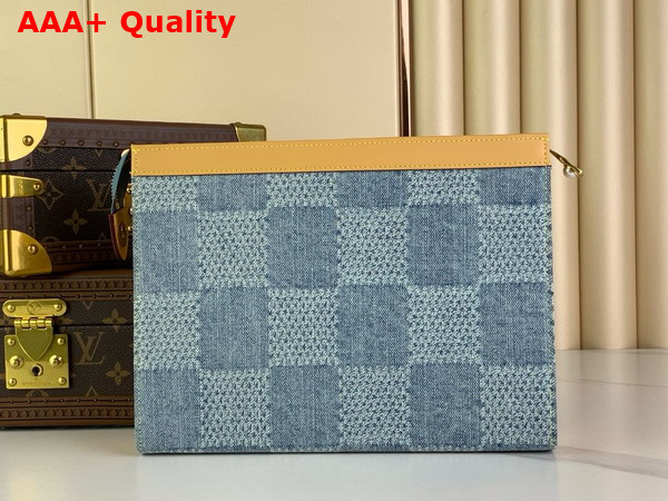 Louis Vuitton Pochette Voyage Blue Damier Denim 3D Cotton Canvas Replica