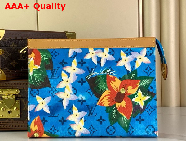 Louis Vuitton Pochette Voyage Bright Blue Monogram Surfin Coated Canvas Replica