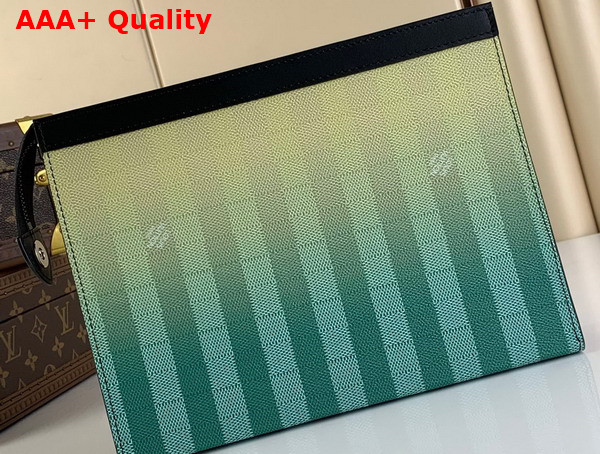 Louis Vuitton Pochette Voyage Gradient Green Damier Stripes Coated Canvas M81317 Replica