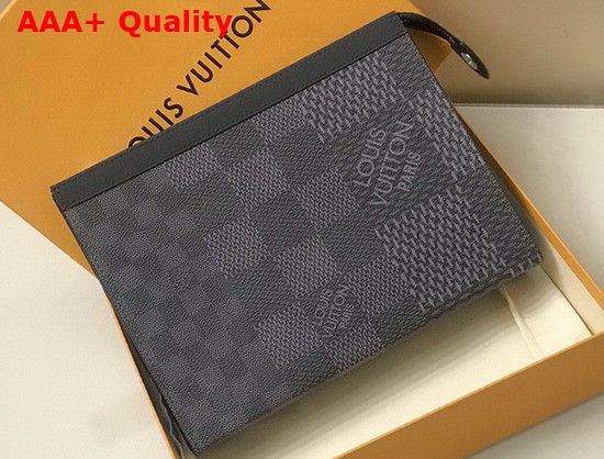 Louis Vuitton Pochette Voyage Gray Damier Graphite 3D Coated Canvas N60444 Replica