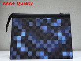 Louis Vuitton Pochette Voyage MM Damier Graphite Canvas Blue Mosaic Effect Replica