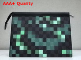 Louis Vuitton Pochette Voyage MM Damier Graphite Canvas Green Mosaic Effect Replica