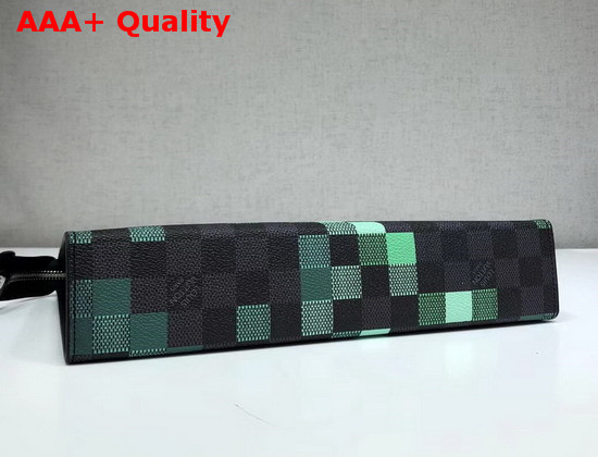 Louis Vuitton Pochette Voyage MM Damier Graphite Canvas Green Mosaic Effect Replica