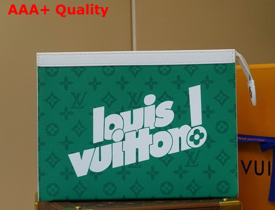 Louis Vuitton Pochette Voyage MM New Louis Vuitton Signature Green Vintage Monogram Canvas M80803 Replica