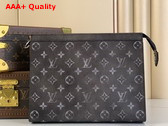 Louis Vuitton Pochette Voyage MM Pouch in Black and White Brushed Monogram Cowhide Leather M11764 Replica