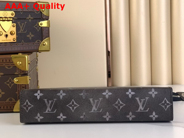 Louis Vuitton Pochette Voyage MM Pouch in Black and White Brushed Monogram Cowhide Leather M11764 Replica