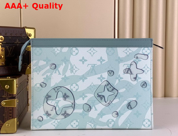 Louis Vuitton Pochette Voyage MM in Crystal Blue Monogram Aquagarden Coated Canvas M22763 Replica