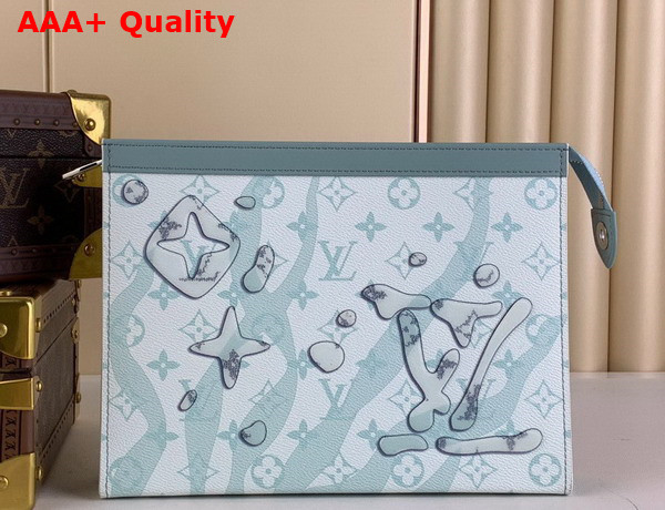 Louis Vuitton Pochette Voyage MM in Crystal Blue Monogram Aquagarden Coated Canvas M22763 Replica