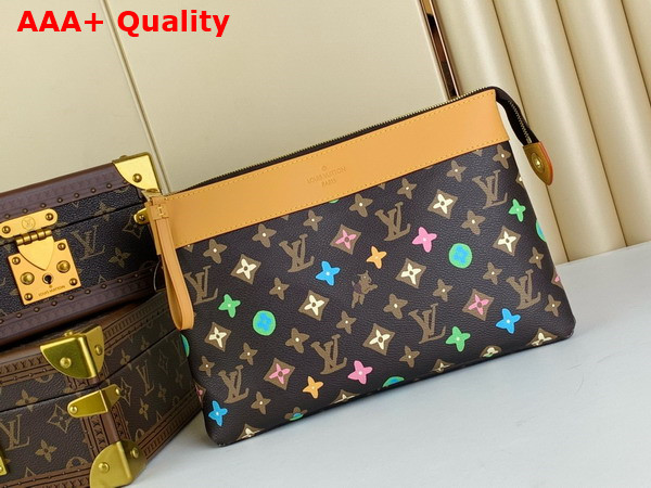 Louis Vuitton Pochette Voyage Souple Chocolate Monogram Craggy Coated Canvas M83568 Replica