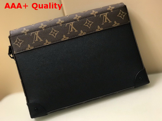 Louis Vuitton Pochette Voyage Steamer in Black Taiga Leather Replica