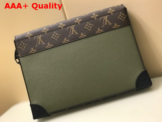 Louis Vuitton Pochette Voyage Steamer in Khaki Taiga Leather M30583 Replica