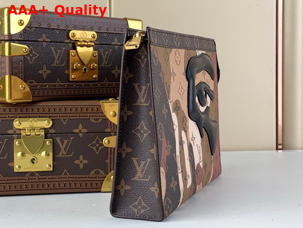 Louis Vuitton Pochette Voyage in Brown Monogram Coated Canvas and Cowhide Leather Replica