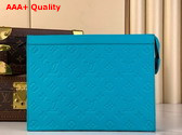 Louis Vuitton Pochette Voyage in Turquoise Taurillon Monogram Embossed Cowhide Leather Replica