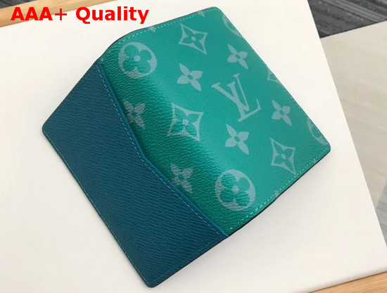 Louis Vuitton Pocket Organiser Pine Green Taiga Cowhide Leather and Monogram Amazon Coated Canvas M30319 Replica