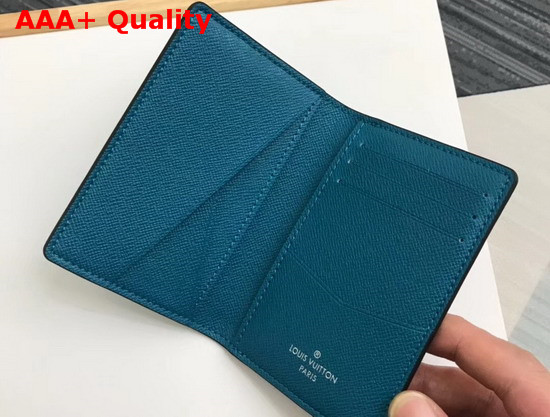 Louis Vuitton Pocket Organiser Pine Green Taiga Cowhide Leather and Monogram Amazon Coated Canvas M30319 Replica