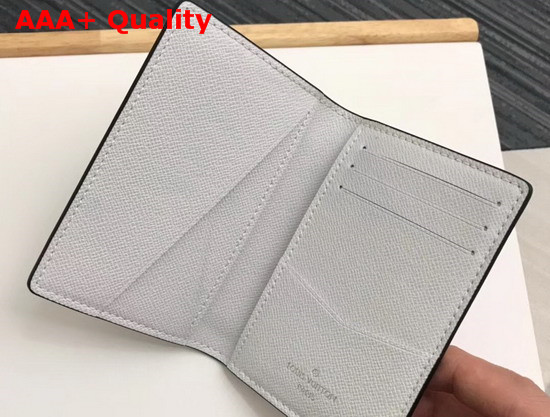 Louis Vuitton Pocket Organiser White Taiga Cowhide Leather and Monogram Antarctica Coated Canvas M30315 Replica