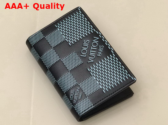 Louis Vuitton Pocket Organizer Aquamarine Damier Infini 3D Cowhide Leather N60438 Replica