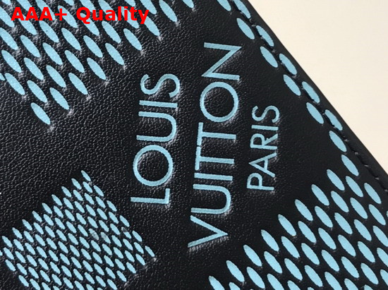 Louis Vuitton Pocket Organizer Aquamarine Damier Infini 3D Cowhide Leather N60438 Replica