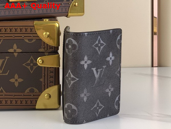 Louis Vuitton Pocket Organizer Black and White Brushed Monogram Cowhide Leather M11635 Replica