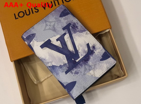 Louis Vuitton Pocket Organizer Blue Monogram Watercolor Blue Coated Canvas M80455 Replica