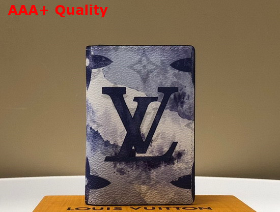 Louis Vuitton Pocket Organizer Blue Monogram Watercolor Blue Coated Canvas M80455 Replica