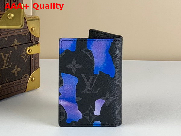 Louis Vuitton Pocket Organizer Blue and Purple Sunrise Monogram Eclipse Coated Canvas M81784 Replica