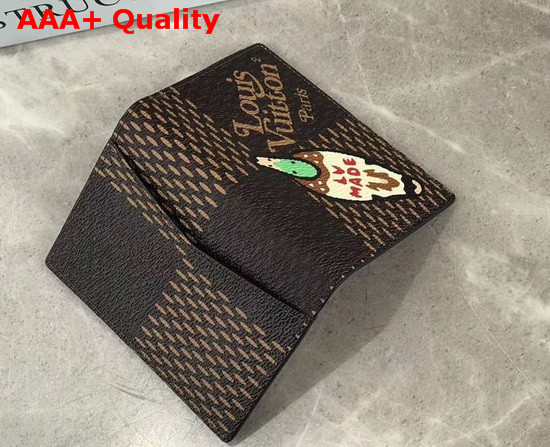 Louis Vuitton Pocket Organizer Giant Damier Ebene Canvas and Features a Nigo Duck with LV Made on His Back N60391 Replica