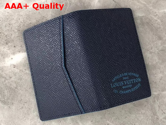 Louis Vuitton Pocket Organizer Navy Blue Taiga Leather M30377 Replica