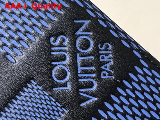 Louis Vuitton Pocket Organizer Navy Blue and Black Damier Infini 3D Cowhide Leather N60439 Replica