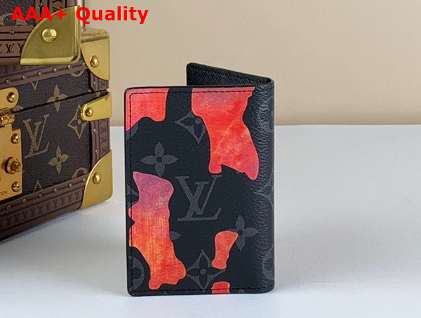 Louis Vuitton Pocket Organizer Red and Orange Sunset Monogram Eclipse Coated Canvas M81757 Replica