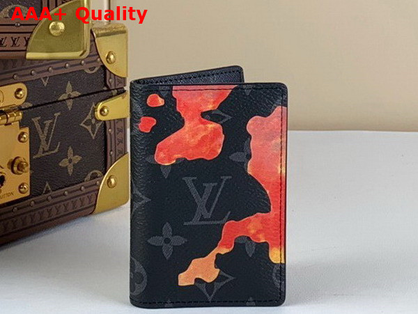 Louis Vuitton Pocket Organizer Red and Orange Sunset Monogram Eclipse Coated Canvas M81757 Replica