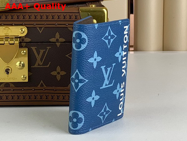 Louis Vuitton Pocket Organizer in Atlantic Blue Monogram Coated Canvas M82796 Replica